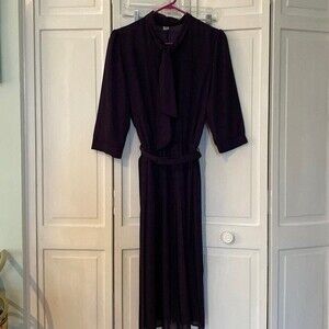 Sheer purple all the 80s vintage dress. Size 12